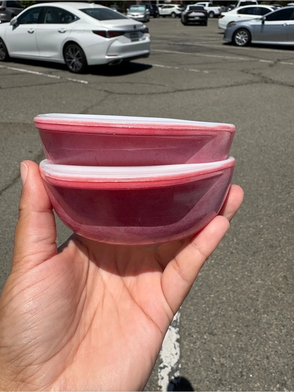 vintage Pyrex Flamingo Pink 8 oz individual casserole dishes set of 2 no lids